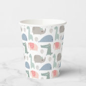 Funny Face Cute Doodle Animal Patroon Papieren Bekers (Links)