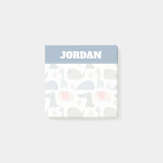 Funny Face Cute Doodle Animal Patroon Post-it® Notes (Voorkant)