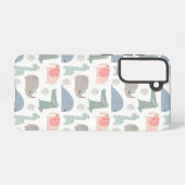Funny Face Cute Doodle Animal Patroon Samsung Galaxy Hoesje (Achterkant horizontaal)