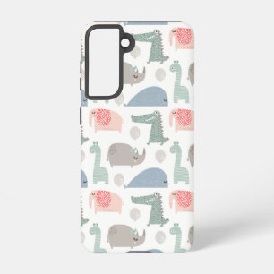 Funny Face Cute Doodle Animal Patroon Samsung Galaxy Hoesje