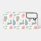 Funny Face Cute Doodle Animal Patroon Samsung Galaxy Hoesje (Achterkant horizontaal)