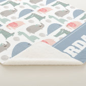 Funny Face Cute Doodle Animal Patroon Sherpa Deken (3/4)