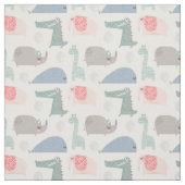 Funny Face Cute Doodle Animal Patroon Stof (Swatch)