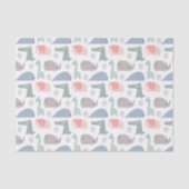 Funny Face Cute Doodle Animal Patroon Tissuepapier (Voorkant)