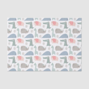 Funny Face Cute Doodle Animal Patroon Tissuepapier