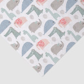 Funny Face Cute Doodle Animal Patroon Tissuepapier (Detail)