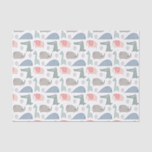 Funny Face Cute Doodle Animal Patroon Tissuepapier