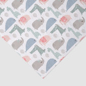 Funny Face Cute Doodle Animal Patroon Tissuepapier (Detail)