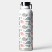 Funny Face Cute Doodle Animal Patroon Waterfles (Achterkant)