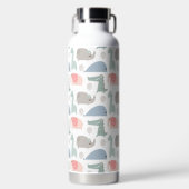 Funny Face Cute Doodle Animal Patroon Waterfles (Voorkant)