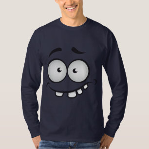 Funny face dark blue mannen t-shirt
