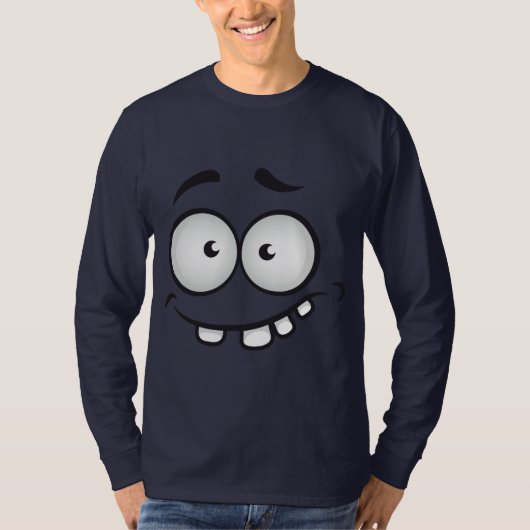 Funny face dark blue mannen t-shirt (Voorkant)