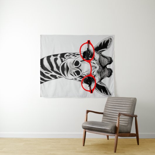 Funny Face Expression Giraffe NFT Art Download Ta Wandkleed (In Situ (horizontaal))