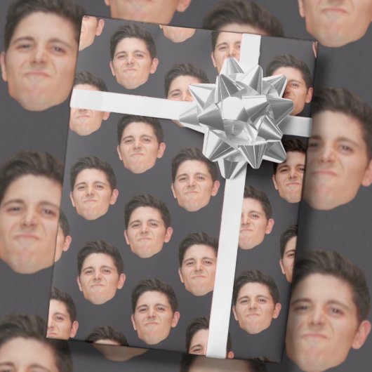 Funny Face Foto Charcoal Gift Wrapping Paper Cadeaupapier