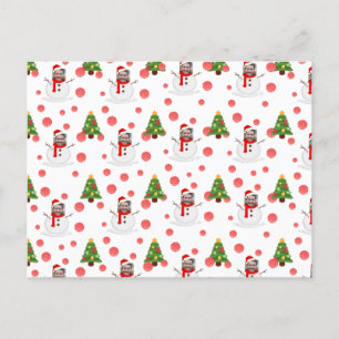 Funny Face Foto gepersonaliseerd Snowman Kerstmis Briefkaart