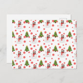 Funny Face Foto gepersonaliseerd Snowman Kerstmis Briefkaart (Voorkant / Achterkant)