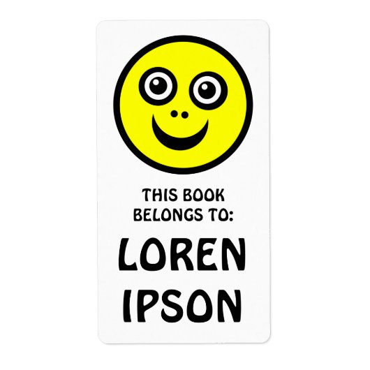 Funny Face - Geel - Book Bord Etiket (Voorkant)