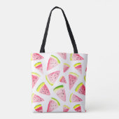 Funny face glimlachend kleurrijk patroonwatermeloe tote bag (Achterkant)