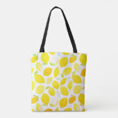 Funny face glimlacht kleurrijk patroon citrusgeel tote bag (Achterkant)