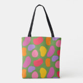Funny face glimlacht kleurrijk patroon groen sinaa tote bag (Achterkant)