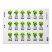 Funny Face - Green - Book Bord Etiket (Full Sheet)