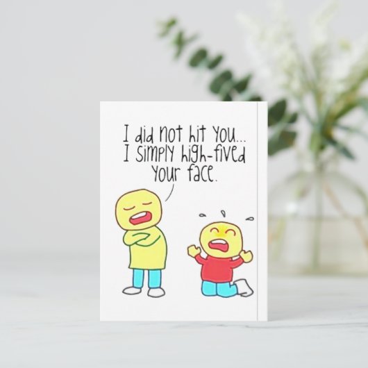 Funny Face High Vijf Briefkaart (Staand voorkant)