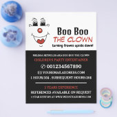 Funny Face, Kinder entertainer, Clown Adverteren Flyer (Enkel)