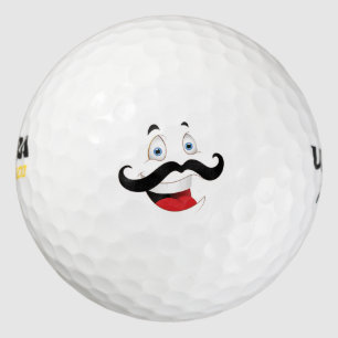 Funny Face met Mustache Golfballen