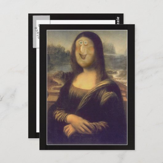 Funny Face Mona Lisa Laughter Briefkaart (Voorkant / Achterkant)