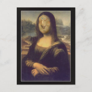Funny Face Mona Lisa Laughter Briefkaart