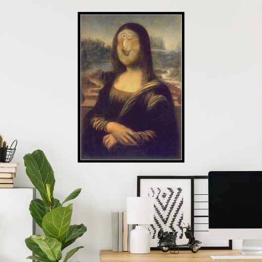 Funny Face Mona Lisa Laughter Poster (Thuiskantoor)