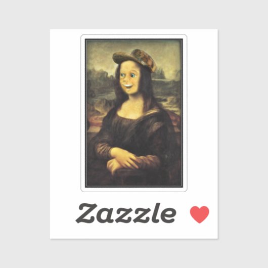 Funny Face Mona Lisa Sticker (Vel)