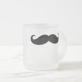 Funny Face Mustache Mustache Facial Hair Pattern Matglas Koffiemok (Voorkant rechts)