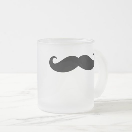 Funny Face Mustache Mustache Facial Hair Pattern Matglas Koffiemok (Voorkant rechts)