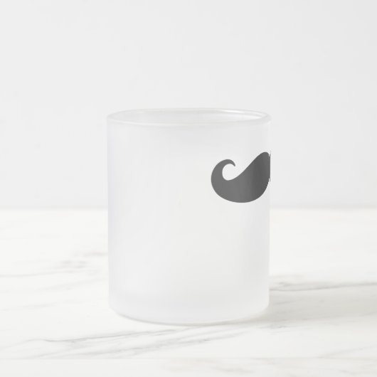 Funny Face Mustache Mustache Facial Hair Pattern Matglas Koffiemok (Center)