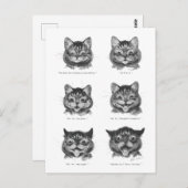 Funny Face of Cat, Louis Wain Briefkaart (Voorkant / Achterkant)