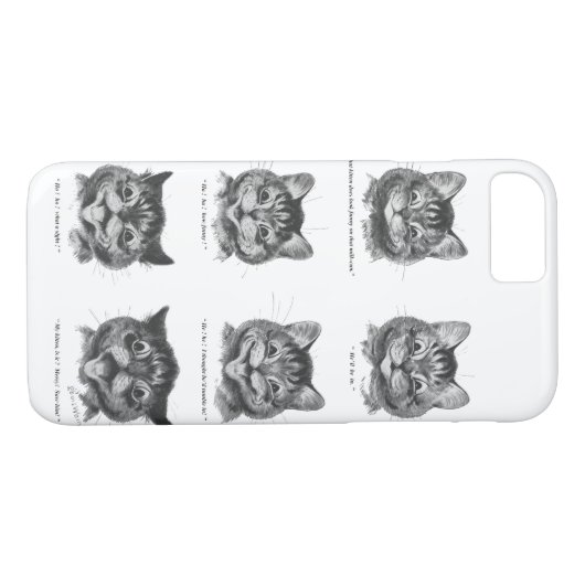 Funny Face of Cat, Louis Wain Case-Mate iPhone Case (Achterkant (Horizontaal))