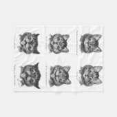 Funny Face of Cat, Louis Wain Fleece Deken (Voorkant (Horizontaal))