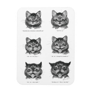 Funny Face of Cat, Louis Wain Magneet