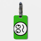 Funny Face on Green Background Bagagelabel (Achterkant verticaal)