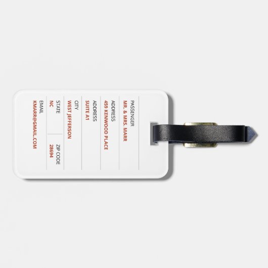 Funny Face Passenger Custom Afbeelding Bagagelabel (Achterkant horizontaal)