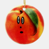 Funny Face Peach Keramisch Ornament (Voorkant)