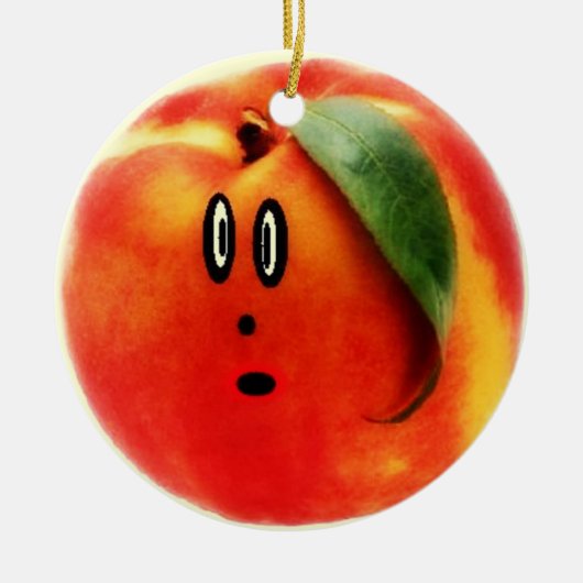 Funny Face Peach Keramisch Ornament (Voorkant)