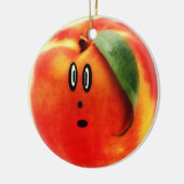Funny Face Peach Keramisch Ornament (Links)