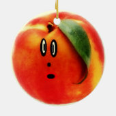 Funny Face Peach Keramisch Ornament (Achterkant)