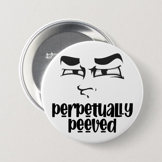 Funny Face Peeved Button (Voorkant /achterkant)