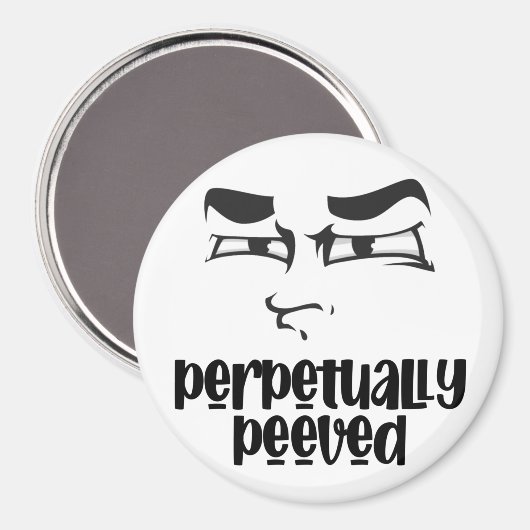 Funny Face Peeved Magnet (Voorkant / Achterkant)