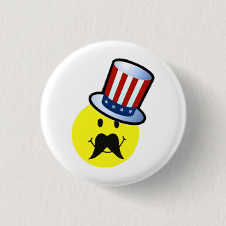 Funny Face Pin/Funny Mustache Pin Ronde Button 3,2 Cm
