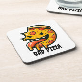 Funny Face Pizza Coaster Bier Onderzetter (Linkerzijde)