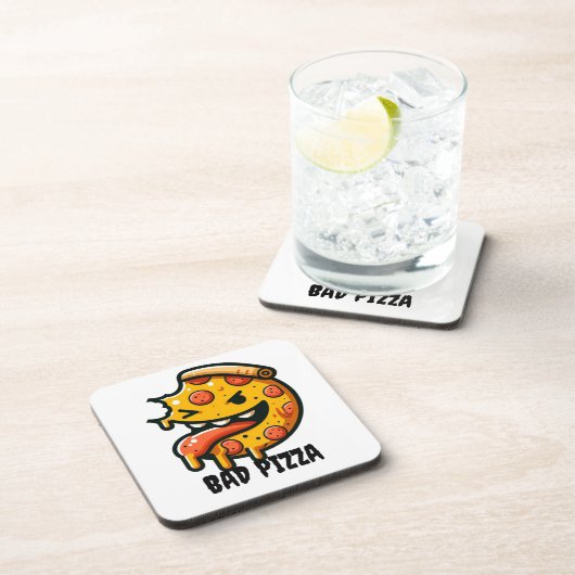 Funny Face Pizza Coaster Bier Onderzetter (Rechterzijde)